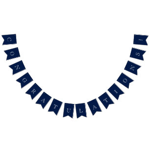 Navy Blue & White Nautical Congratulations Bunting
