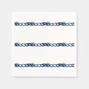 Navy Blue white nautical ropes pattern party Napki Napkin