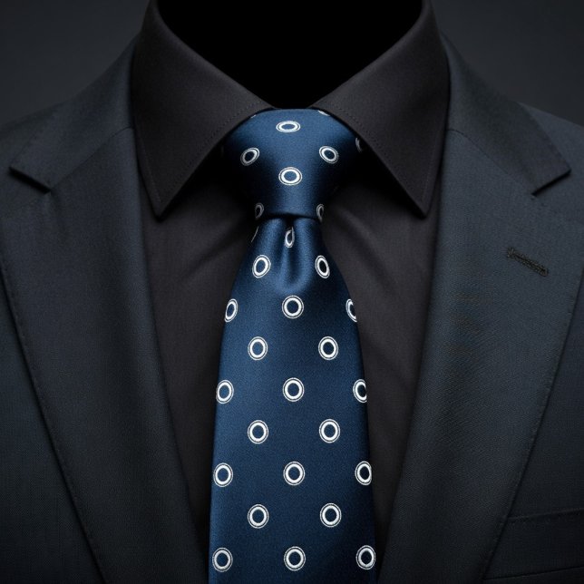 Navy Blue & White Polka Dot Tie (Creator Uploaded)