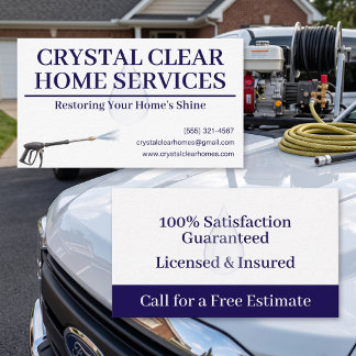 Navy Blue White Pressure Washer Business Card