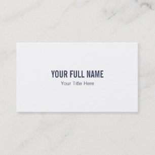 Navy Blue & White Professional Minimalist Business Card