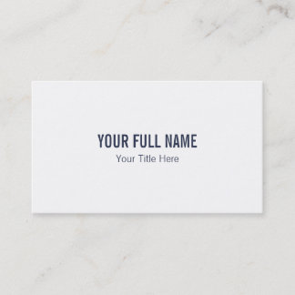 Navy Blue & White Professional Minimalist Business Card