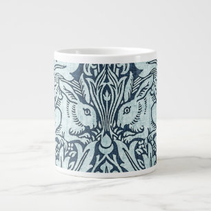 Navy Blue White Rabbit William Morris Coffee Mug