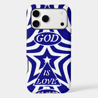 Navy Blue & White Star Phone Case - "God Is Love"