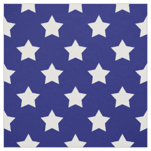 Navy-Blue White Stars Pattern Decorative Textile Fabric
