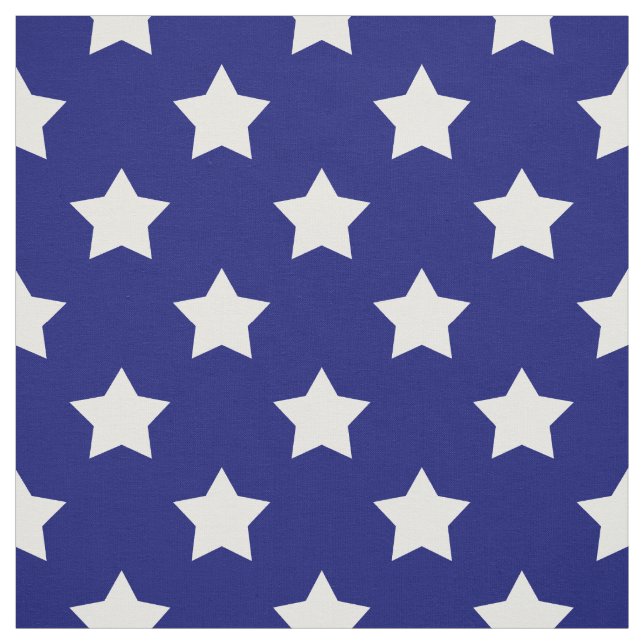 Navy-Blue White Stars Pattern Decorative Textile Fabric (Swatch)
