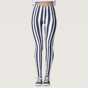 Navy Blue & white stripe leggings yoga pants