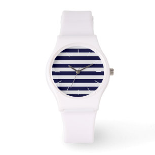 Navy Blue/White Stripe Nautical Watch