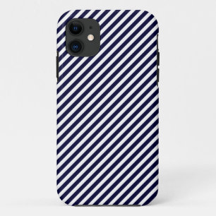 Navy Blue & White Striped iPhone 5 Case