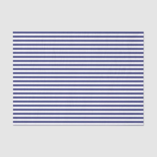 Navy Blue & White Stripes Tissue Paper (Front)