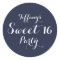 Navy Blue White Sweet 16 Sticker