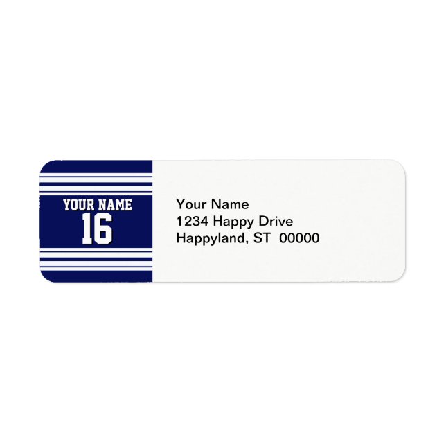 Navy Blue White Team Jersey Custom Number Name (Front)