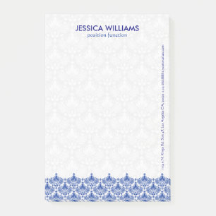 Navy Blue & White Vintage Lace Post-it Notes