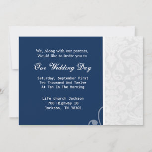 Navy Blue & White Vintage Wedding Invites