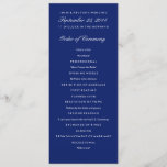 Navy Blue & White Wedding Program Template<br><div class="desc">Elegant,  simple wedding ceremony program template for any style of wedding.  Classic navy blue and white wedding program.</div>