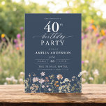 Navy Blue Wildflower Floral 40th Birthday Invitation<br><div class="desc">Celebrate in style with a garden floral calligraphy 40th birthday invitation, perfect for a milestone event. Featuring vibrant floral designs and elegant calligraphy, this invitation sets a whimsical yet sophisticated tone for your celebration. The lush garden theme blends natural beauty with graceful typography, creating a timeless and inviting look. Ideal...</div>