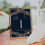 Navy Blue Wildflowers Wedding Table Numbers<br><div class="desc">Navy Blue Wildflowers Wedding Table Numbers. This stylish & elegant wedding table numbers features gorgeous hand-painted watercolor Wildflowers. Find matching items in the Navy Blue Wildflower Dreams Collection.</div>