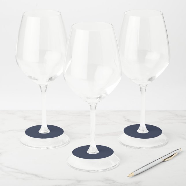 Navy Blue Wine Glass Tag (Set)