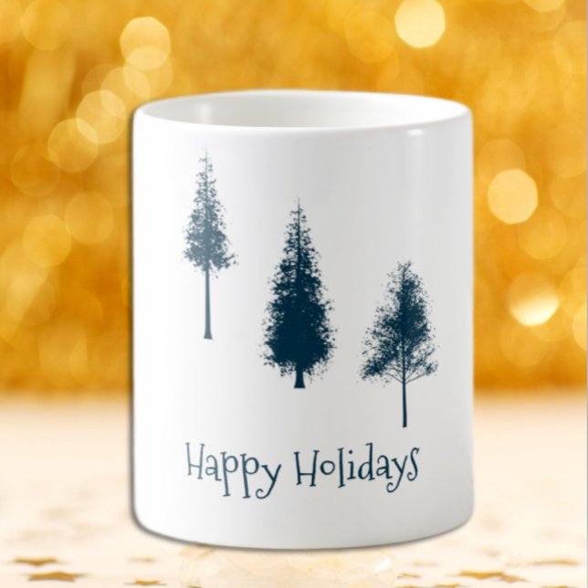Navy Blue Winter Trees Coffee Mug (Creator Uploaded)