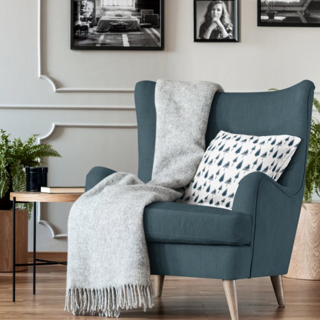Navy Blue Winter Trees Cushion (Creator Uploaded)