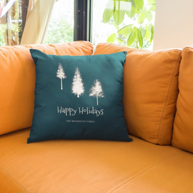 Navy Blue Winter Trees Cushion (Creator Uploaded)