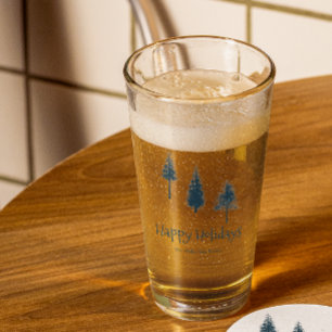 Navy Blue Winter Trees Glass