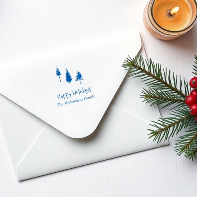 Navy Blue Winter Trees Self-inking Stamp (Creator Uploaded)