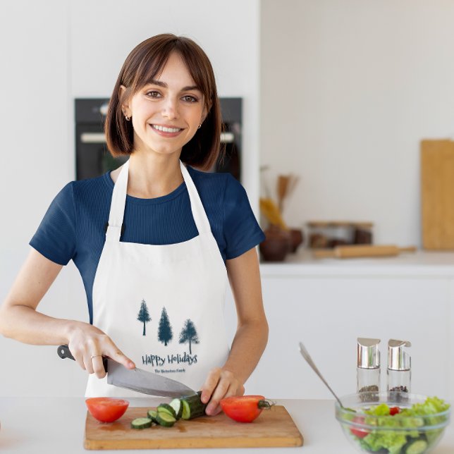 Navy Blue Winter Trees Standard Apron (Creator Uploaded)