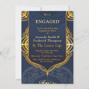 Navy Blue with Gold Mandalas Invitation