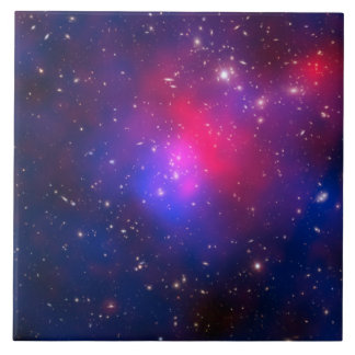 Navy Blue with Hot Pink Celestial Space Photo Tile