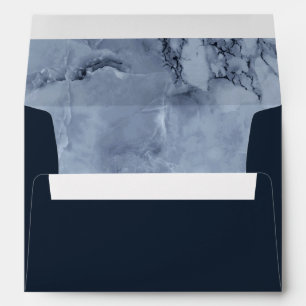 Navy Blue with Marble Lined Envelope