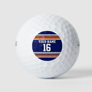 Navy Blue with Orange White Stripes Team Jersey Golf Balls