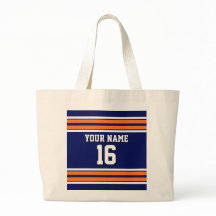 Navy Blue with Orange White Stripes Team Jersey