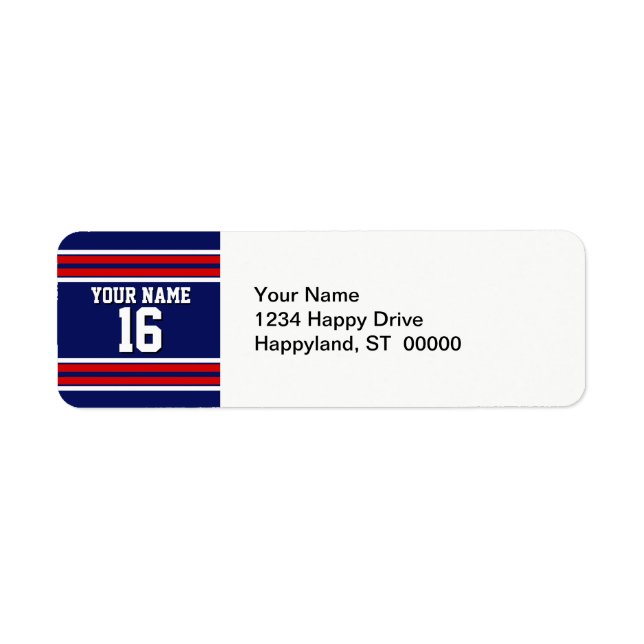 Navy Blue with Red White Stripes Team Jersey (Front)