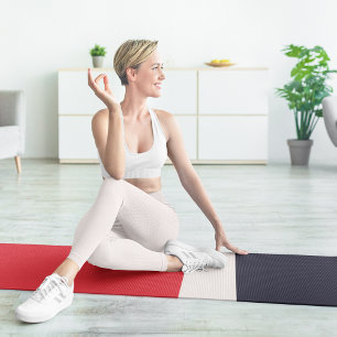 Navy Blue With Red Yoga Mat