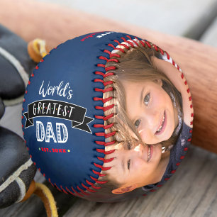 Navy Blue World’s Greatest Dad Typography Modern Baseball