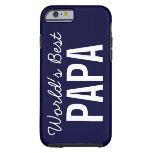 Navy Blue World's Best Papa Custom iPhone 6 Case