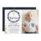 Navy Blue Wreath Gold Glitter Boy Baptism Photo
