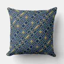 Navy Blue & Yellow Abstract Plaid Print 2 