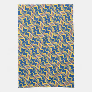 Navy Blue + Yellow Abstract Triangle Pattern Cloth