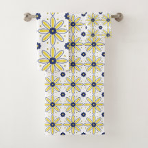 Navy Blue & Yellow Mediterranean Daisy