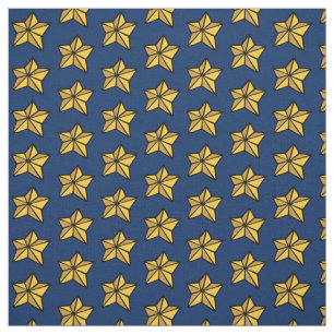 Navy Blue Yellow Nautical Star Fabric by the Yard