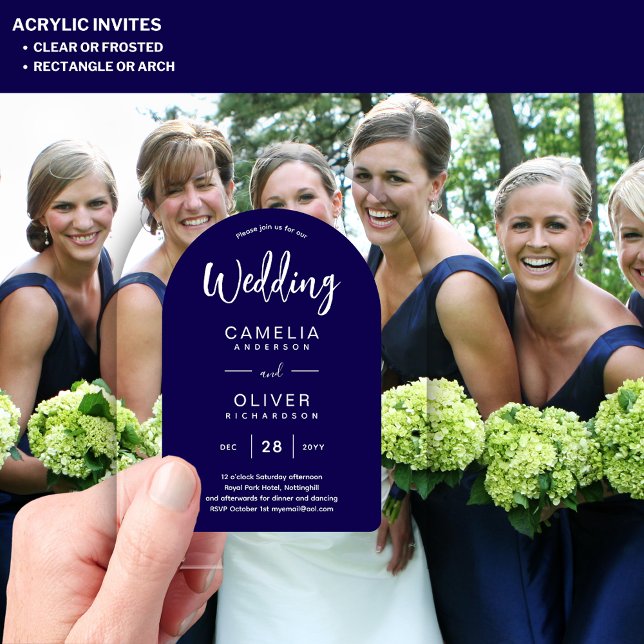 Navy Blue Zazzle Acrylic Wedding Invites  Acrylic Invitations (Creator Uploaded)