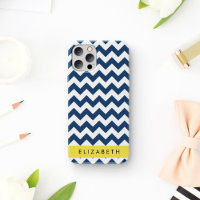 Navy Blue Zigzag, Navy Blue Chevron, Your Name