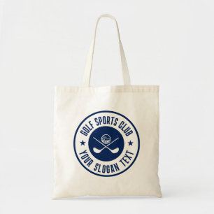 Navy BlueGolf Theme Club Name Tote Bag
