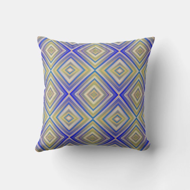 Navy Blues Alternative Diamond Pattern Cushion (Back)