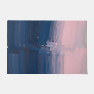 Navy Blush Abstract Brushstrokes Doormat