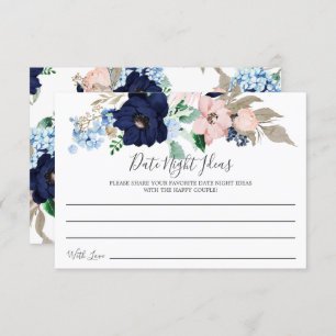 Navy & Blush Date Night Ideas Card