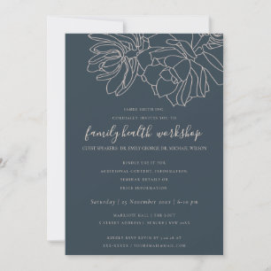 NAVY BLUSH DESERT CACTI SUCCULENT  WORKSHOP EVENT INVITATION
