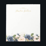 Navy Blush Floral Personalised Notepad Stationery<br><div class="desc">More pretty Notepads in the Little Bayleigh Store!</div>
